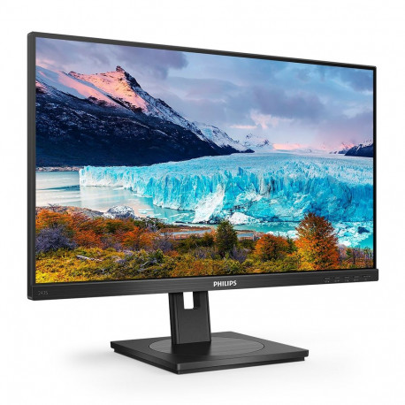 Монитор 23.8" PHILIPS 243S1 IPS, 1920x1080, 75Hz, 4ms, 300сd/m, 1000:1 | HDMI(1.4), DP(1.2), Type-C(PD-65W), 4xUSB | HAS, Pivot, Swivel, InPSU, Speakers, Vesa 100, Black-1