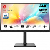Монитор 23.8" MSI Modern MD2412P IPS, 1920x1080, 100Hz, 4ms, 300сd/m, 1000:1, HDR | HDMI(1.4), Type-C(PD-15W) | HAS, Pivot, Swivel, ExPSU, Speakers, Vesa 75, Black