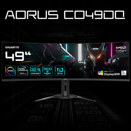 Монитор 49" Gigabyte AORUS CO49DQ-EK Gaming monitor Black (OLED, 5120x1440, HDMI+HDMI+DP+Type C, 0.03 ms, 178°/178°, 250 cd/m, 1500000:1, 2xUSB3.2, 144Hz, Curved) (20VM0-CO49DQBT-1EKR)-9