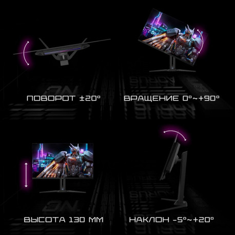 Монитор 27" Gigabyte AORUS FO27Q3-EK Black (OLED, 2560 x 1440, 360Hz, 0.03мс, 250cd/m, 1.5M:1, 2xHDMI-2.1, DP-1.4, 3xUSB3.2, USB Type-C )-18