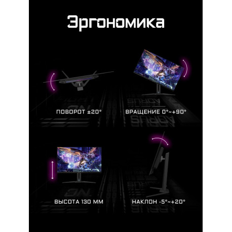 Монитор 31.5" Gigabyte AORUS FO32U2P-EK Black (QD-OLED, 3840 х 2160, 240Hz, 250 cd/m, 1000:1, 2xHDMI 2.1, DP 2.1, DP 1.4 3xUSB 3.2, USB Type-C)-17