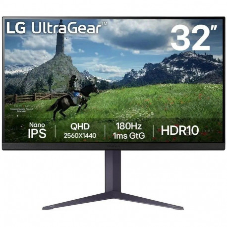 Монитор 31.5" LG 32GS85Q-B IPS, 2560x1440, 180Hz, 1ms, 350сd/m, 1000:1, HDR10 | 2xHDMI(2.0), DP(1.4), 2xUSB3.0 | HAS, Pivot, Swivel, ExPSU, Vesa 100, Black