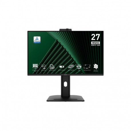 Монитор 27" MSI PRO MP275QPDG IPS, 2560x1440, 100Hz, 4ms, 250сd/m, 1300:1, HDR | 2xHDMI(2.0b), DP(1.2a), Type-C(PD-98W), 4xUSB3.2 | HAS, Pivot, Swivel, InPSU, Speakers, Cam, Vesa 100, Black-1