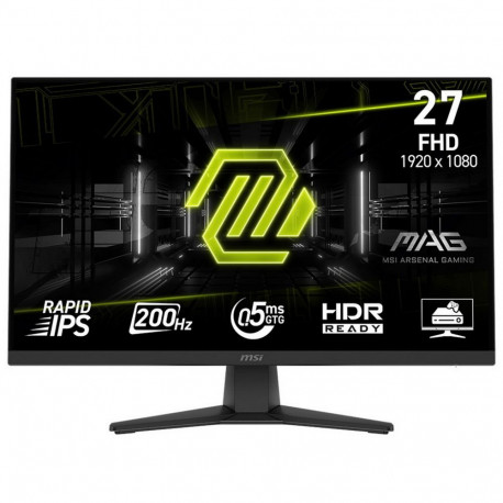 Монитор 27" MSI MAG 272F Rapid IPS, 1920x1080, 200Hz, 0,5ms, 300сd/m, 1000:1, HDR | HDMI(2.0b), DP(1.2a) | InPSU, Vesa 100, Black