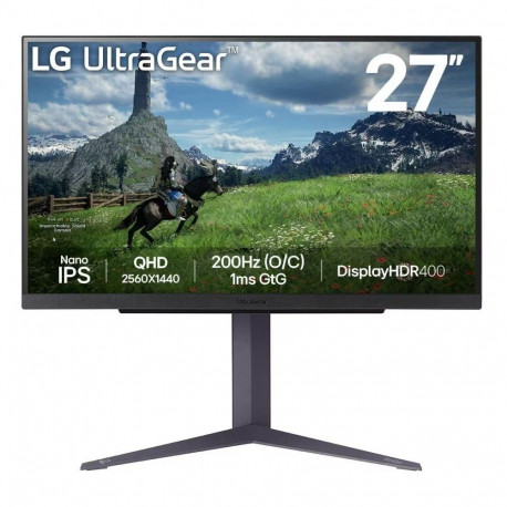 Монитор 27" LG 27GS85Q-B Black (IPS, 2560x1440, HDMI+HDMI+DP, USB Hub, 1 ms, 178°/178°, 400 cd/m, 1000:1, 200Hz, Pivot)