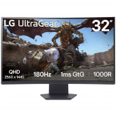 Монитор 31.5" LG 32GS60QC-B Black (VA, 2560x1440, HDMI+HDMI+DP, 1 ms, 178°/178°, 300 cd/m, 3000:1, 180Hz, Curved 1000R)