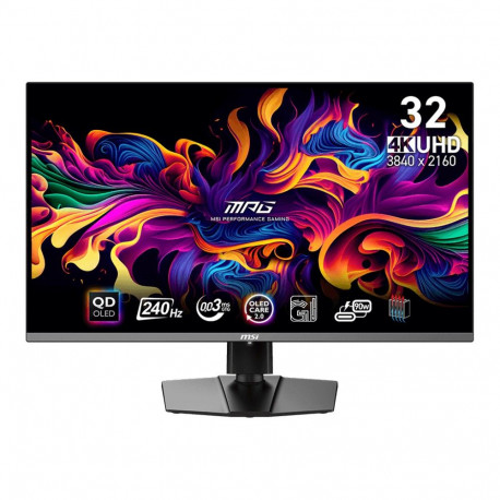Монитор 31.5" MSI MPG 321URX QD-OLED QD-OLED, 3840x2160, 240Hz, 0,03ms, 250сd/m, 1500000:1, HDR10 | 2xHDMI(2.1), DP(1.4a), Type-C(PD-90W), 2xUSB2.0 | HAS, Swivel, InPSU, , Vesa 100, Black