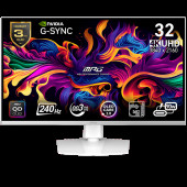 Монитор 31.5" MSI MPG 321URXW QD-OLED QD-OLED, 3840x2160, 240Hz, 0,03ms, 250сd/m, 1500000:1, HDR10 | 2xHDMI(2.1), DP(1.4a), Type-C(PD-90W), 2xUSB2.0 | HAS, Swivel, InPSU, Vesa 100, White