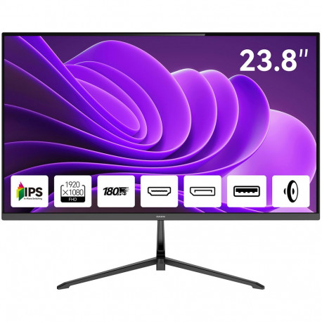 Монитор 23.8" AIWA MD2410 IPS, 1920x1080, 180Hz, 1ms, 300сd/m, 1000:1, HDR | 2xHDMI(2.0), DP(1.2) | ExPSU, Speakers, Vesa 75, Black