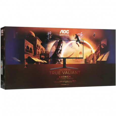 Монитор 34" AOC CU34G4 White/Silver (3440x1440, VA, 180hz, 80M:1, 300cd, 0.5ms, 2xHDMI 2.0, DP 1.4, H. adj 130mm, pivot, VESA, 3Y, Black/red)-13