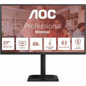 Монитор 27" AOC Q27E4CV IPS, 2560x1440, 120Hz, 4ms, 350сd/m, 1500:1 | HDMI(2.0), DP(1.4), Type-C(PD-90W), 4xUSB 3.2, RJ45 | HAS, Pivot, Swivel, InPSU, Speakers, Vesa 100, Black
