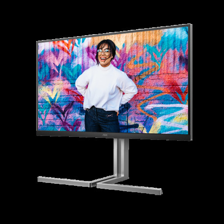 Монитор 31.5" AOC U32U3CV IPS, 3840x2160, 60Hz, 4ms, 400сd/m, 1000:1, HDR10 | 2xHDMI(2.0), DP(1.4), Type-C(PD-96W), 4xUSB 3.2, RJ45 | HAS, InPSU, Speakers, Vesa 100, Black/Grey-4