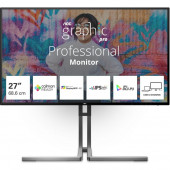 Монитор 27" AOC U27U3CV Nano IPS, 3840x2160, 60Hz, 4ms, 400сd/m, 1300:1, HDR10 | 2xHDMI(2.0), DP(1.4), Type-C(PD-96W), 4xUSB 3.2, RJ45 | HAS, Pivot, Swivel, InPSU, Speakers, Vesa 100, Black