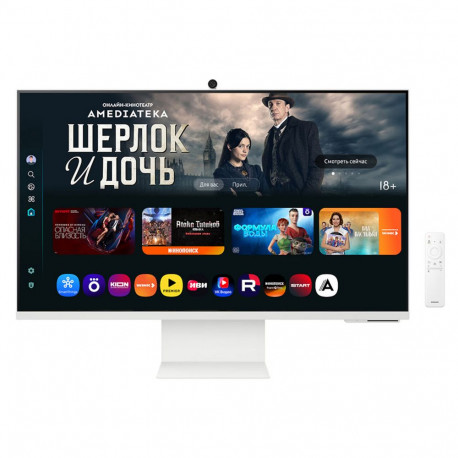 Монитор 32" SAMSUNG S32FM803UI Smart M8 M80F VA, 3840x2160, 60Hz, 4ms, 400сd/m, 3000:1, HDR10 | HDMI(2.0), Type-C(PD-65W), 2xUSB2.0 | HAS, Pivot, ExPSU, Speakers, Vesa 100, White