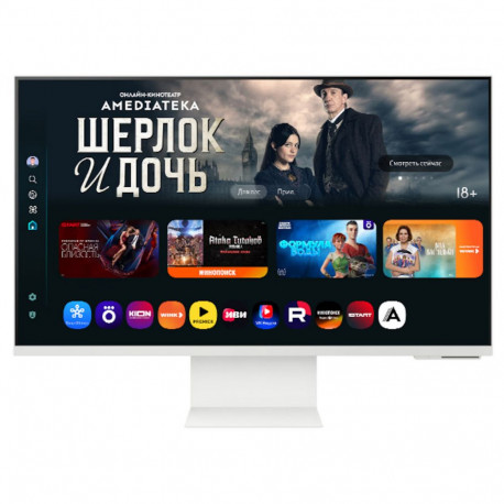 Монитор 32" SAMSUNG S32FM803UI Smart M8 M80F VA, 3840x2160, 60Hz, 4ms, 400сd/m, 3000:1, HDR10 | HDMI(2.0), Type-C(PD-65W), 2xUSB2.0 | HAS, Pivot, ExPSU, Speakers, Vesa 100, White-1