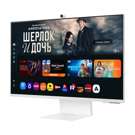 Монитор 32" SAMSUNG S32FM803UI Smart M8 M80F VA, 3840x2160, 60Hz, 4ms, 400сd/m, 3000:1, HDR10 | HDMI(2.0), Type-C(PD-65W), 2xUSB2.0 | HAS, Pivot, ExPSU, Speakers, Vesa 100, White-4