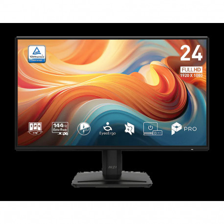 Монитор 23.8" MSI PRO MP242 E14A IPS, 1920x1080, 144Hz, 4ms, 300сd/m, 1500:1, HDR | VGA, HDMI(2.0b), DP(1.2a) | InPSU, Speakers, Vesa 100, Black