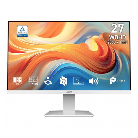 Монитор 27" MSI PRO MP273QW E14 IPS, 2560x1440, 144Hz, 4ms, 300сd/m, 1500:1, HDR | 2xHDMI(2.0b), DP(1.2a) | InPSU, Speakers, Vesa 100, White