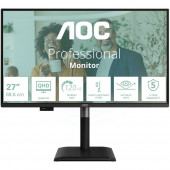 Монитор 27" AOC Q27P4CV IPS, 2560x1440, 120Hz, 4ms, 350сd/m, 1500:1 | HDMI(2.0), DP(1.4), Type-C(PD-96W), 4xUSB 3.2, RJ45 | HAS, Pivot, Swivel, InPSU, Speakers, Vesa 100, Black