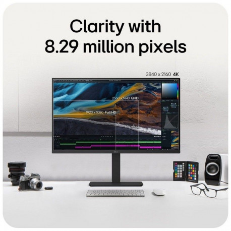 Монитор 31.5" LG 32U720A-B VA, 3840x2160, 60Hz, 5ms, 250сd/m, 3000:1, HDR10 | 2xHDMI(2.0), DP(1.4), Type-C(PD-90W), 2xUSB3.0 | HAS, Swivel, ExPSU, Speakers, Vesa 100, Black-11