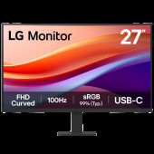 Монитор 27" LG 27U421A-B Curved VA, 1920x1080, 100Hz, 5ms, 250сd/m, 3000:1, HDR10 | HDMI(2.0), Type-C(PD-15W) | ExPSU, Vesa 100, Black