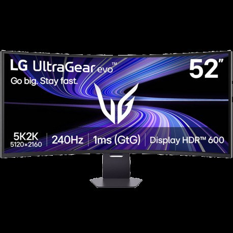 Монитор 51.6" LG 52G930B-B Curved VA, 5120x2160, 240Hz, 1ms, 400сd/m, 4000:1, HDR10 | HDMI(2.0), DP(2.1), Type-C(PD-15W), 2xUSB3.0 | HAS, Swivel, ExPSU, Vesa 100, Black