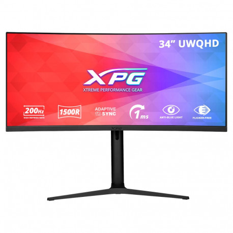 Монитор 34" XPG RIFT R34WXC Black (VA (Curved), 3440x1440, 21:9, 8bits, 200Hz, 350cd/m, 1ms, 4000:1, 2хHDMI2.0, 2хDP1.4, HAS, Vesa 75х75 )