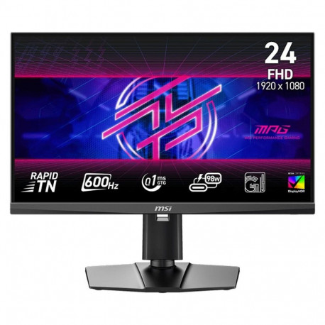 Монитор 24.1" MSI MPG 242R X60N Rapid TN, 1920x1080, 600Hz, 0,1ms, 350сd/m, 1000:1, HDR10 | 2xHDMI(2.1), DP(1.4a), Type-C(PD-98W), 3xUSB2.0 | HAS, Pivot, Swivel, InPSU, Vesa 100, Black