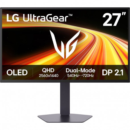 Монитор 26.5" LG 27GX790B-B OLED, 2560x1440, 540Hz, 0,02ms, 300сd/m, 1.5M:1, HDR10 | 2xHDMI(2.1), DP(2.1), Type-C(PD-15W), 2xUSB3.0 | HAS, Pivot, Swivel, ExPSU, Vesa 100, Black