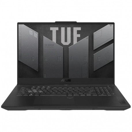 Ноутбук ASUS TUF Gaming A17 FA707NUG-HX182 AMD Ryzen 7 7445HS/16Gb (D5)/SSD512Gb/RTX4050 6Gb (115W)/17.3"/IPS/FHD/1920x1080/144Hz/NoOS/RJ-45/Mecha Gray/2.6kg