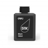 Чернила водорастворимые Deli 511K-EA1 черный 130 мл (совместимы с Deli 511, 516)