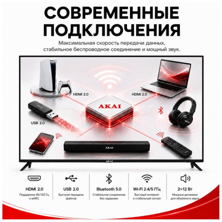 50" Телевизор Q-LED AKAI TA50BQ900 /UHD/SBER Салют/-7