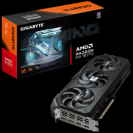 Видеокарта Gigabyte RX9070 GAMING OC 16GB GDDR6 256bit 2xDP 2xHDMI 3FAN RTL