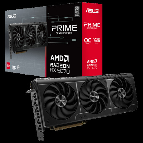 Видеокарта ASUS RX9070 PRIME OC 16GB GDDR6 256bit 3xDP HDMI 3FAN RTL [PRIME-RX9070-O16G]