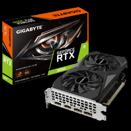 Видеокарта Gigabyte RTX3050 WINDFORCE OC V2 6GB GDDR6 96bit 2xDP 2xHDMI 2FAN RTL