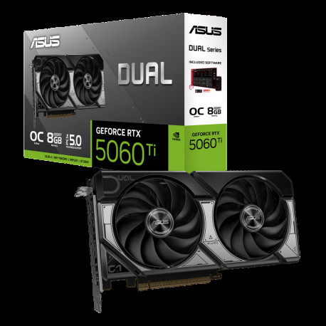 Видеокарта ASUS RTX5060Ti DUAL OC 8GB GDDR7 128bit 3xDP HDMI 2FAN RTL [DUAL-RTX5060TI-O8G]