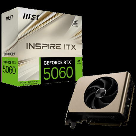 Видеокарта MSI RTX5060 INSPIRE ITX OC 8GB GDDR7 128bit 3xDP HDMI 1FAN RTL