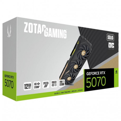 Видеокарта Zotac RTX5070 SOLID OC 12GB GDDR7 192bit 3xDP HDMI 3FAN PREMIUM PACK-7
