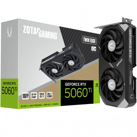 Видеокарта Zotac RTX5060Ti TWIN EDGE OC 16GB GDDR7 128bit 3xDP HDMI 2FAN MEDIUM PACK
