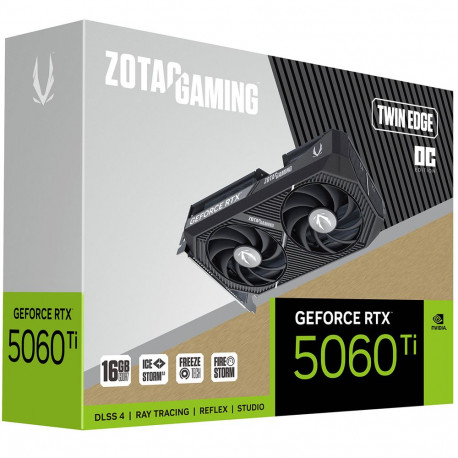 Видеокарта Zotac RTX5060Ti TWIN EDGE OC 16GB GDDR7 128bit 3xDP HDMI 2FAN MEDIUM PACK-7