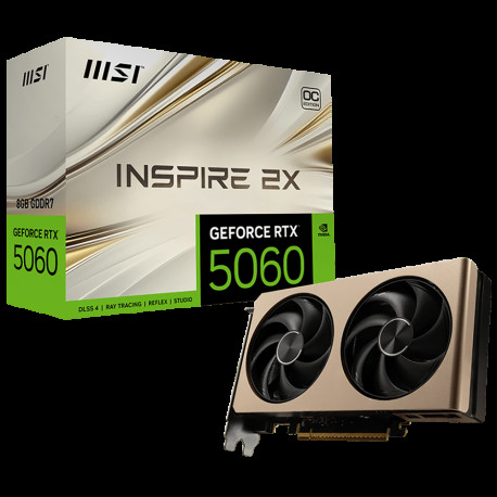 Видеокарта MSI RTX5060 INSPIRE 2X OC 8GB GDDR7 128bit 3xDP HDMI 2FAN RTL