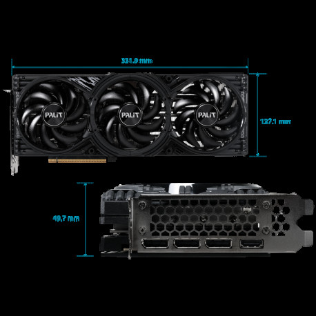 Видеокарта Palit RTX5070Ti GAMINGPRO-S OC 16GB GDDR7 256bit 3xDP HDMI 3FAN RTL-10