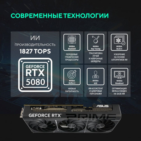 Видеокарта ASUS RTX5080 PRIME OC 16GB GDDR7 256bit 3xDP HDMI 3FAN RTL [PRIME-RTX5080-O16G]-15
