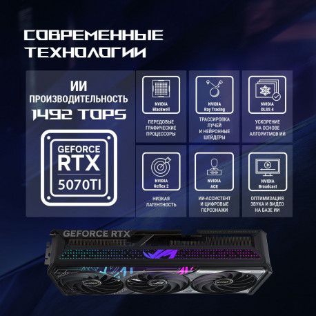 Видеокарта ASUS RTX5070Ti ROG STRIX OC 16GB GDDR7 256bit 3xDP 2xHDMI 3FAN RTL [ROG-STRIX-RTX5070TI-O16G-GAMING]-13