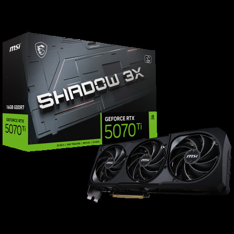 Видеокарта MSI RTX5070Ti SHADOW 3X 16GB GDDR7 128bit 3xDP HDMI 2FAN RTL