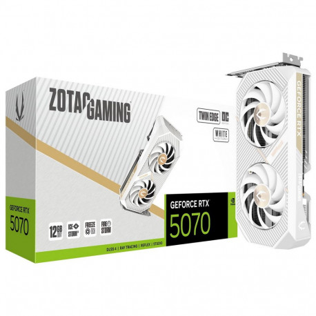 Видеокарта Zotac RTX5070 TWIN EDGE OC WHITE ED 12GB GDDR7 192bit 3xDP HDMI 2FAN PREMIUM PACK
