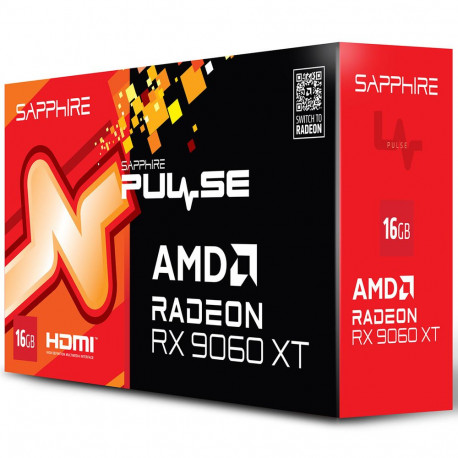 Видеокарта Sapphire RX9060XT PULSE OC 16GB GDDR6 128bit DP 2xHDMI 2FAN RTL-8