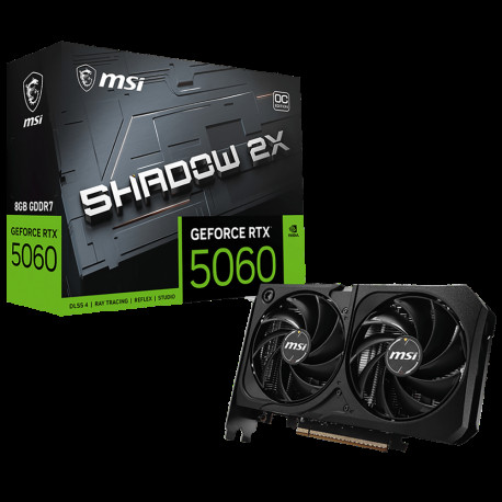 Видеокарта MSI RTX5060 SHADOW 2X OC MAX 8GB GDDR7 128bit 3xDP HDMI 2FAN RTL