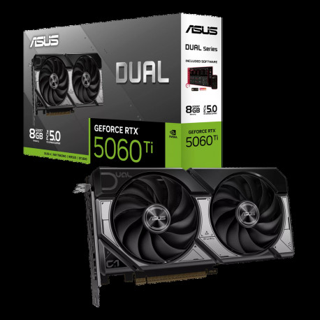 Видеокарта ASUS RTX5060Ti DUAL 8GB GDDR7 128bit 3xDP HDMI 2FAN RTL (DUAL-RTX5060TI-8G)
