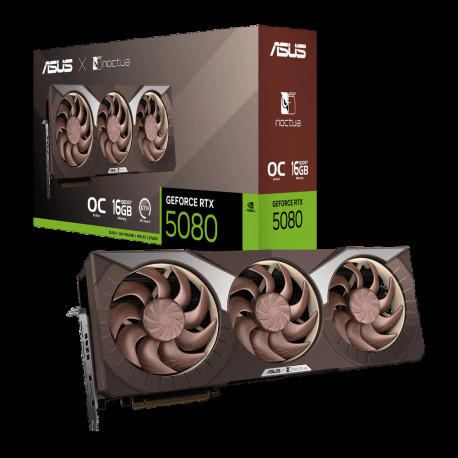 Видеокарта ASUS RTX5080 NOCTUA OC 16GB GDDR7 256bit 3xDP 2xHDMI 3FAN RTL (RTX5080-O16G-NOCTUA)
